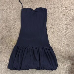Freshman Blue Babydoll Strapless Dress